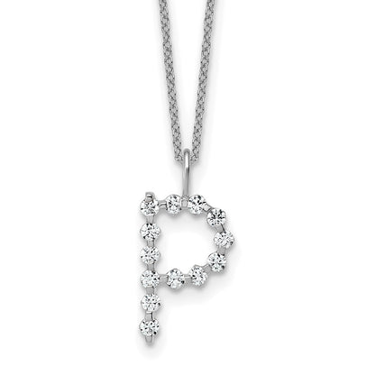 True Origin Lab Grown Diamond VS+ F+ Complete Alphabet P Pendant Necklace