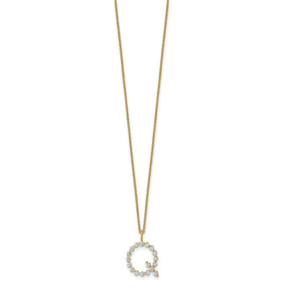 True Origin Lab Grown Diamond VS+ F+ Complete Alphabet Q Pendant Necklace