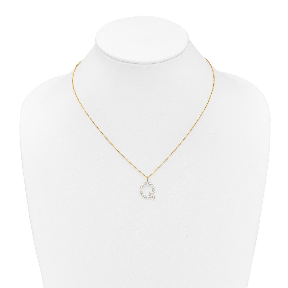 True Origin Lab Grown Diamond VS+ F+ Complete Alphabet Q Pendant Necklace