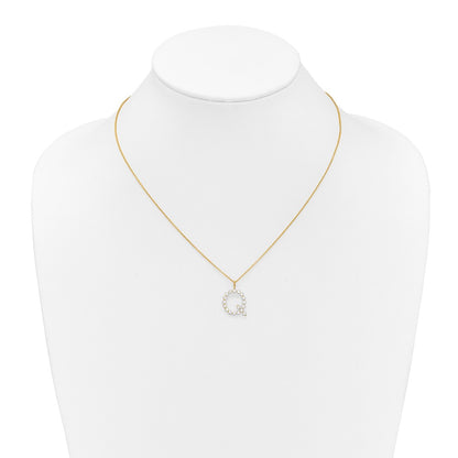 True Origin Lab Grown Diamond VS+ F+ Complete Alphabet Q Pendant Necklace