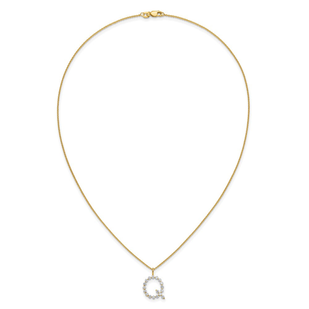 True Origin Lab Grown Diamond VS+ F+ Complete Alphabet Q Pendant Necklace