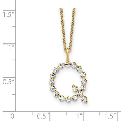 True Origin Lab Grown Diamond VS+ F+ Complete Alphabet Q Pendant Necklace