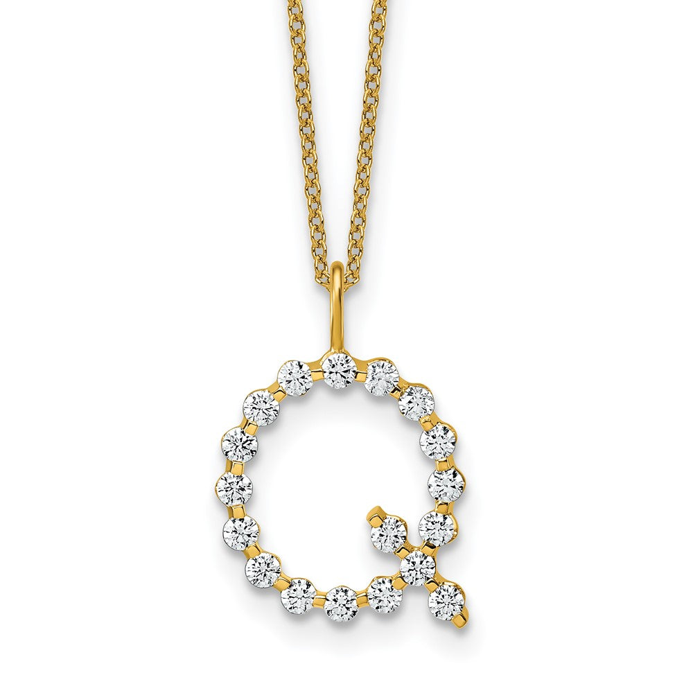 True Origin Lab Grown Diamond VS+ F+ Complete Alphabet Q Pendant Necklace