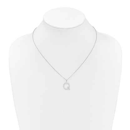 True Origin Lab Grown Diamond VS+ F+ Complete Alphabet Q Pendant Necklace