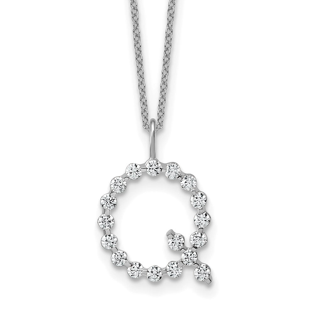 True Origin Lab Grown Diamond VS+ F+ Complete Alphabet Q Pendant Necklace