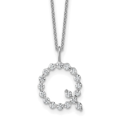 True Origin Lab Grown Diamond VS+ F+ Complete Alphabet Q Pendant Necklace