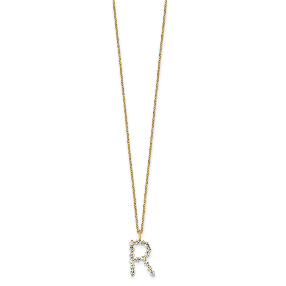 True Origin Lab Grown Diamond VS+ F+ Complete Alphabet R Pendant Necklace