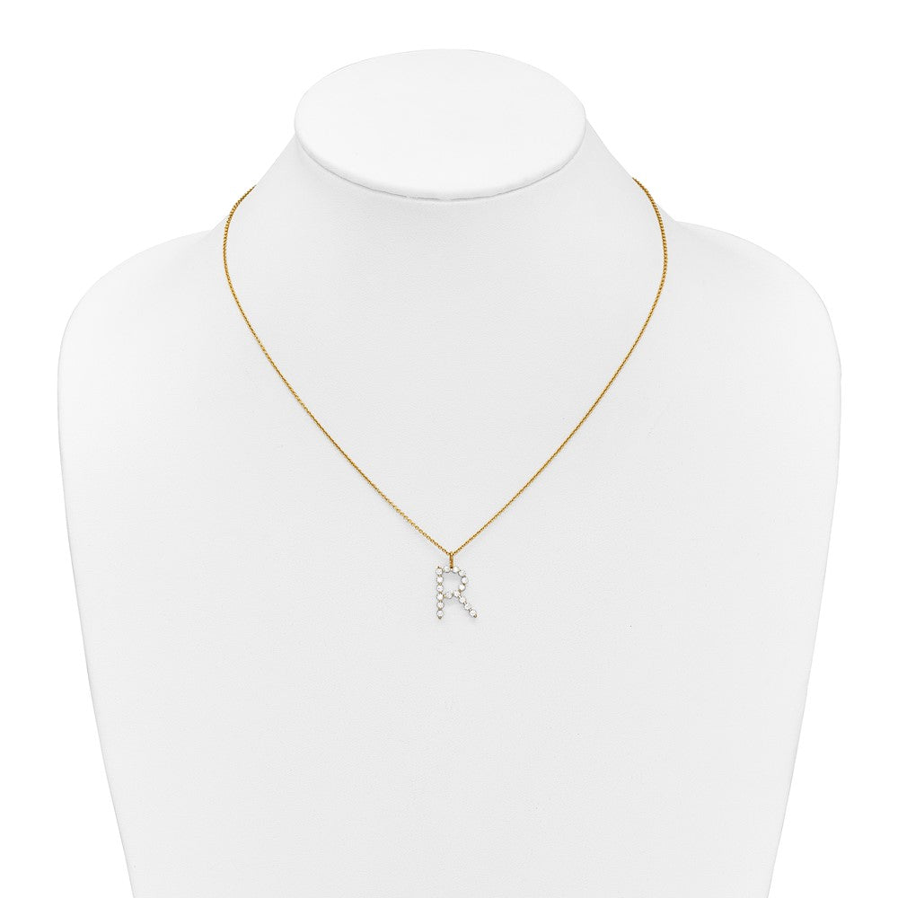 True Origin Lab Grown Diamond VS+ F+ Complete Alphabet R Pendant Necklace
