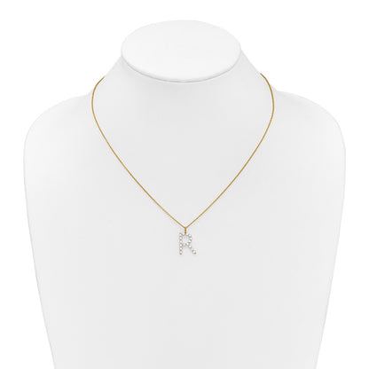 True Origin Lab Grown Diamond VS+ F+ Complete Alphabet R Pendant Necklace
