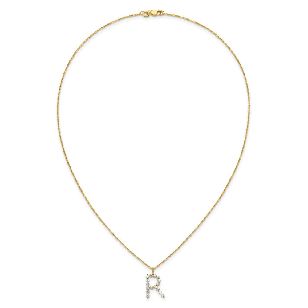 True Origin Lab Grown Diamond VS+ F+ Complete Alphabet R Pendant Necklace