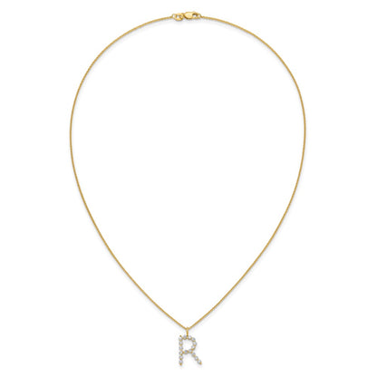 True Origin Lab Grown Diamond VS+ F+ Complete Alphabet R Pendant Necklace