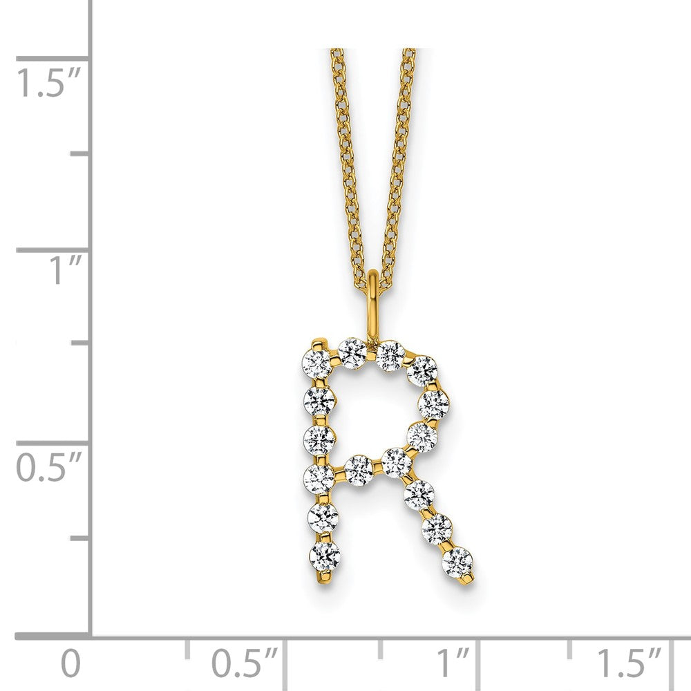 True Origin Lab Grown Diamond VS+ F+ Complete Alphabet R Pendant Necklace