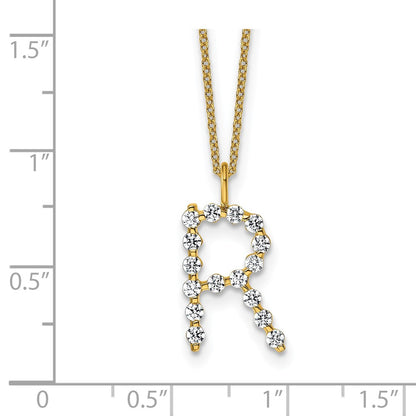 True Origin Lab Grown Diamond VS+ F+ Complete Alphabet R Pendant Necklace