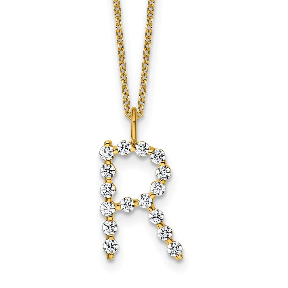 True Origin Lab Grown Diamond VS+ F+ Complete Alphabet R Pendant Necklace