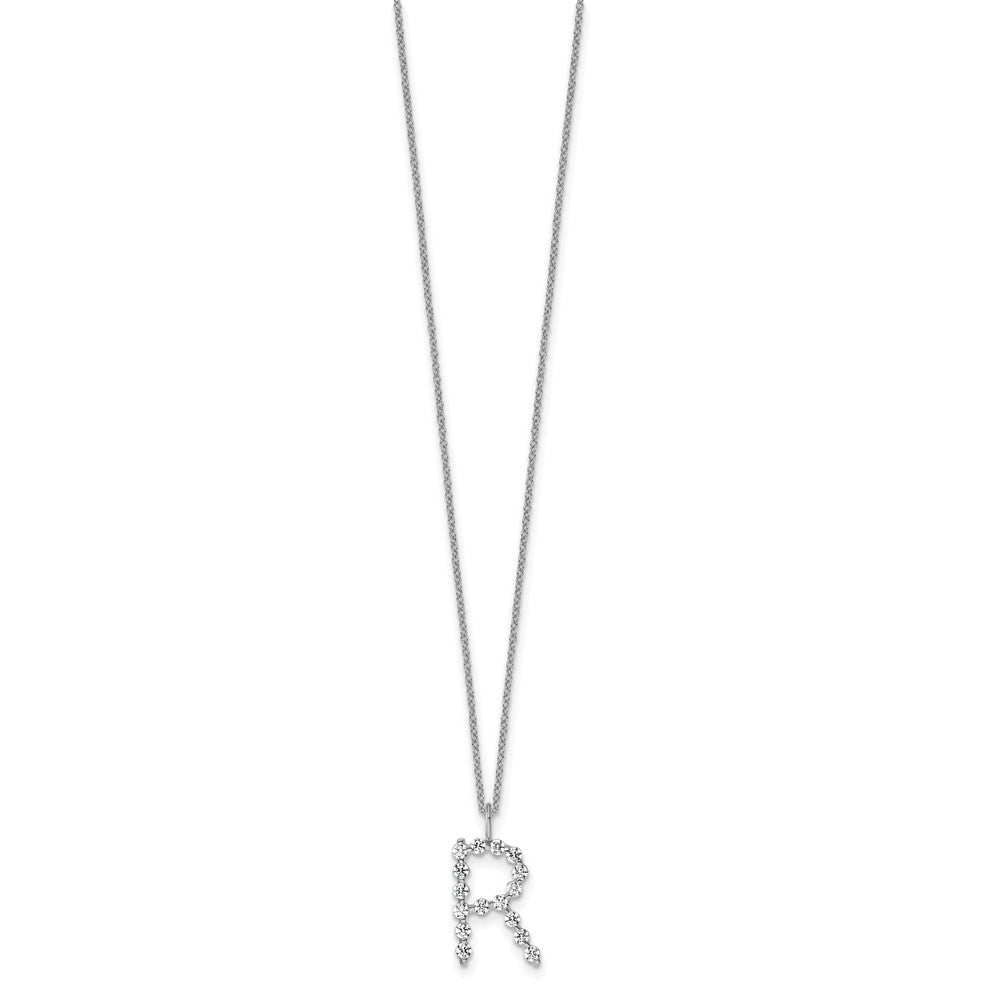 True Origin Lab Grown Diamond VS+ F+ Complete Alphabet R Pendant Necklace