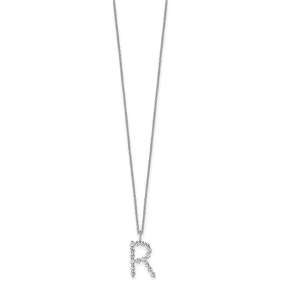 True Origin Lab Grown Diamond VS+ F+ Complete Alphabet R Pendant Necklace