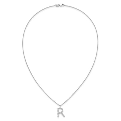 True Origin Lab Grown Diamond VS+ F+ Complete Alphabet R Pendant Necklace
