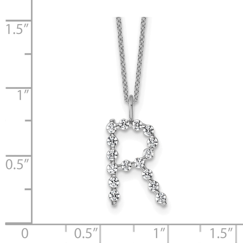 True Origin Lab Grown Diamond VS+ F+ Complete Alphabet R Pendant Necklace