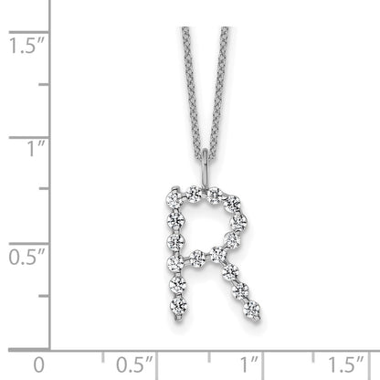 True Origin Lab Grown Diamond VS+ F+ Complete Alphabet R Pendant Necklace