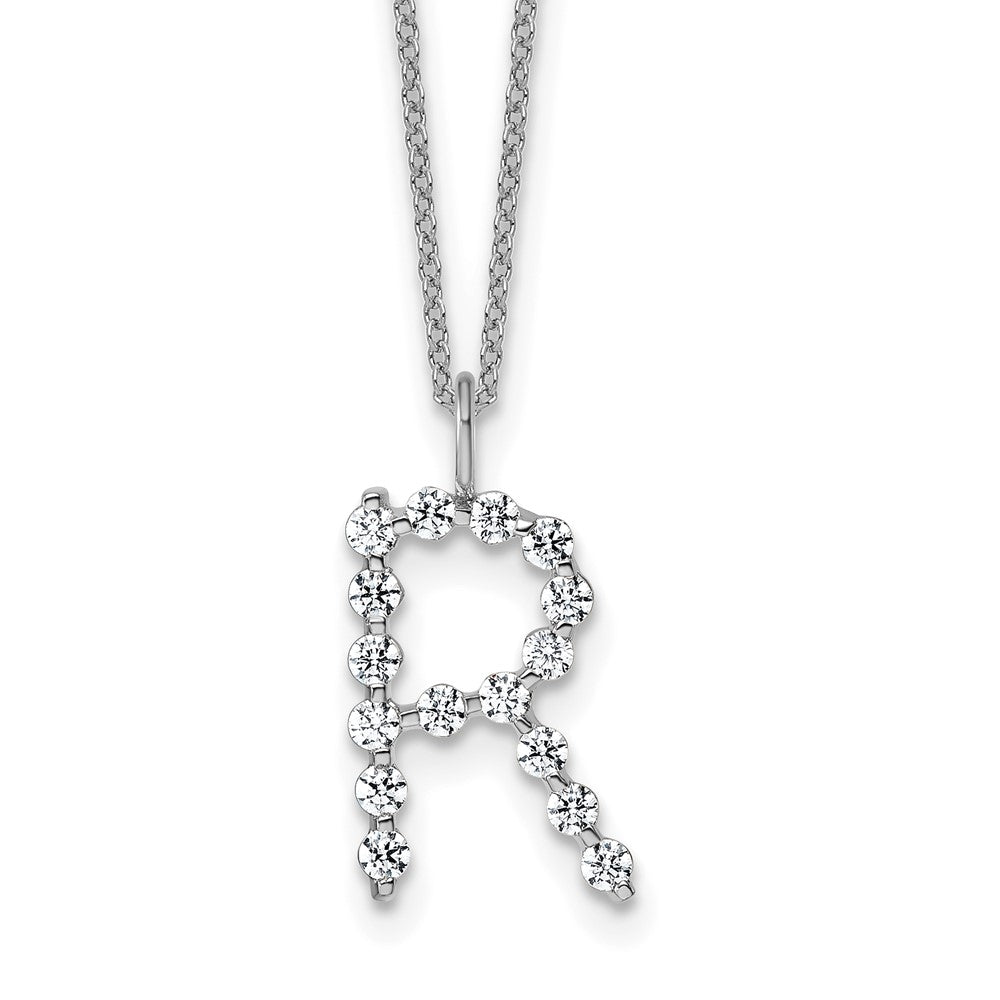 True Origin Lab Grown Diamond VS+ F+ Complete Alphabet R Pendant Necklace