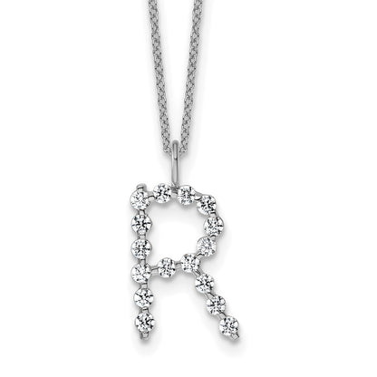 True Origin Lab Grown Diamond VS+ F+ Complete Alphabet R Pendant Necklace