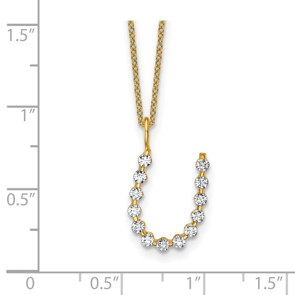 True Origin Lab Grown Diamond VS+ F+ Complete Alphabet U Pendant Necklace