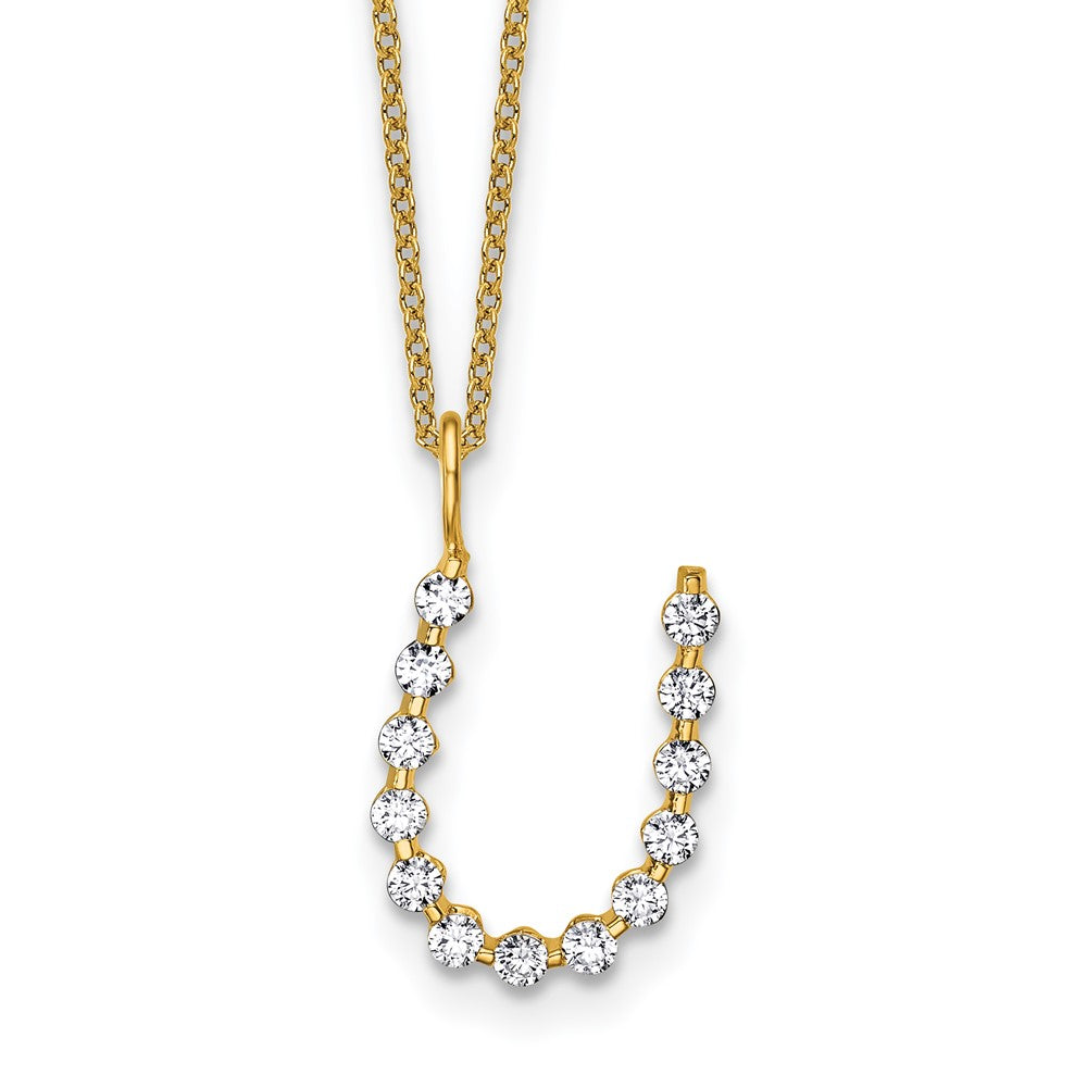 True Origin Lab Grown Diamond VS+ F+ Complete Alphabet U Pendant Necklace