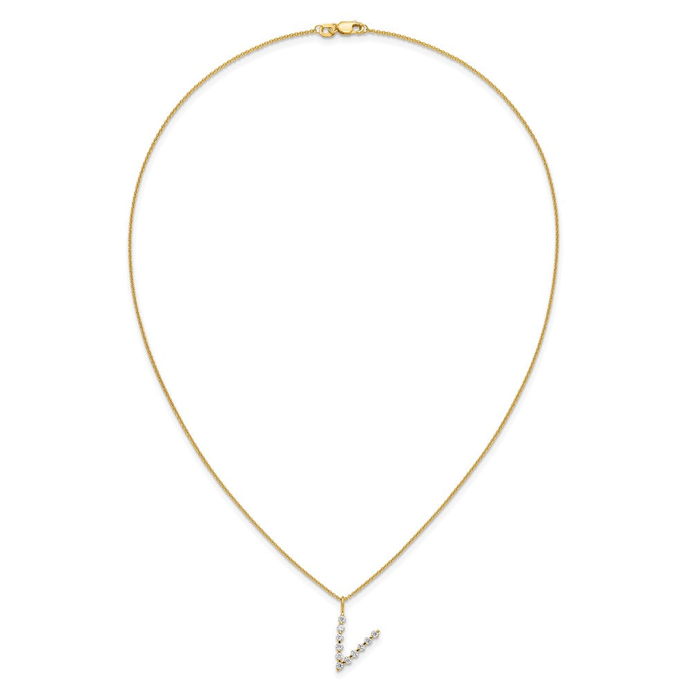 True Origin Lab Grown Diamond VS+ F+ Complete Alphabet V Pendant Necklace