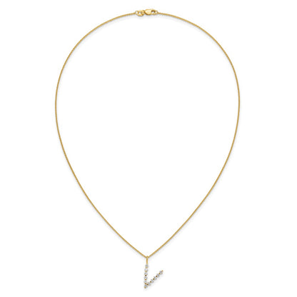 True Origin Lab Grown Diamond VS+ F+ Complete Alphabet V Pendant Necklace