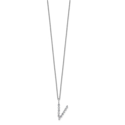 True Origin Lab Grown Diamond VS+ F+ Complete Alphabet V Pendant Necklace