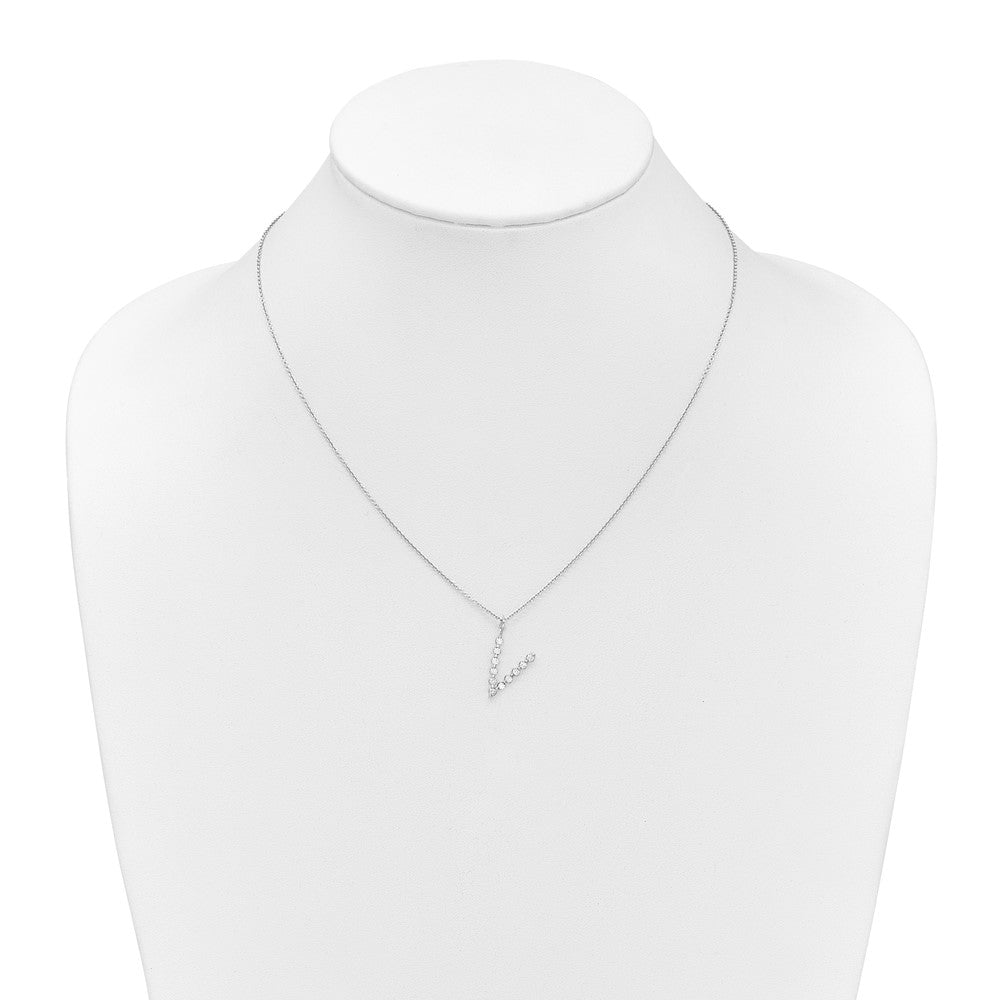 True Origin Lab Grown Diamond VS+ F+ Complete Alphabet V Pendant Necklace