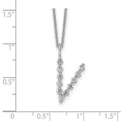 True Origin Lab Grown Diamond VS+ F+ Complete Alphabet V Pendant Necklace