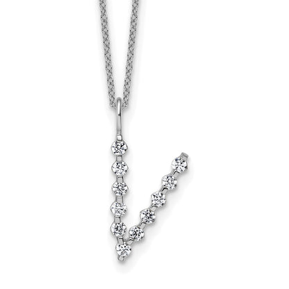 True Origin Lab Grown Diamond VS+ F+ Complete Alphabet V Pendant Necklace