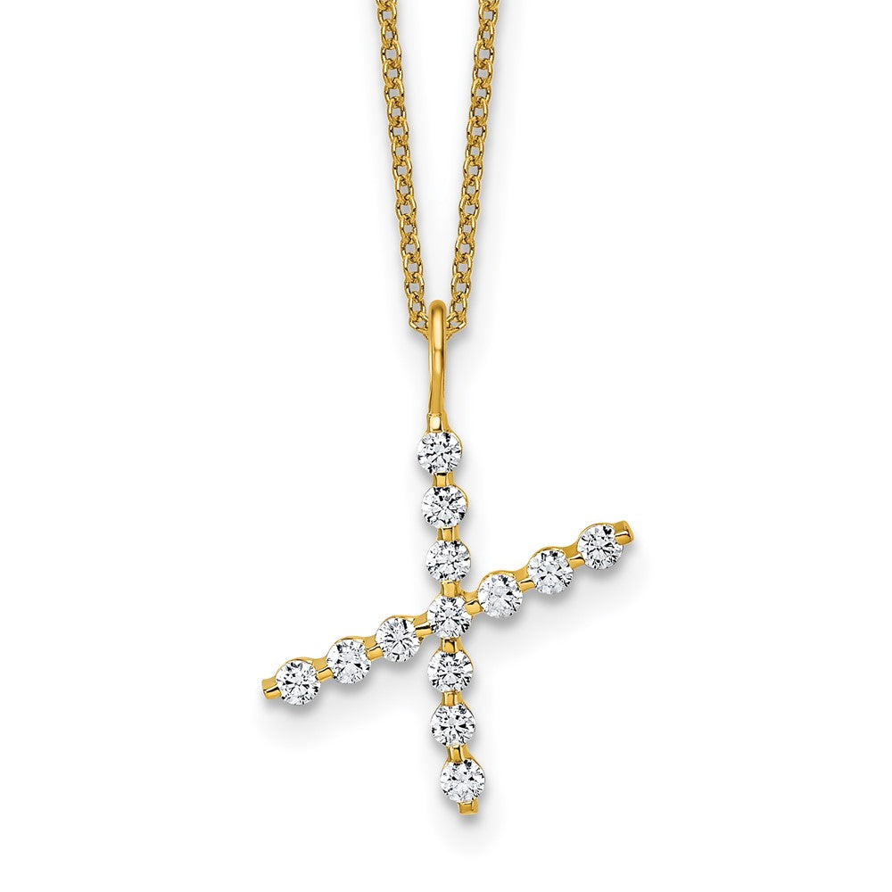 True Origin Lab Grown Diamond VS+ F+ Complete Alphabet X Pendant Necklace