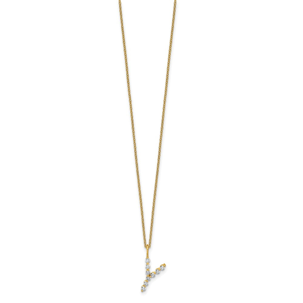 True Origin Lab Grown Diamond VS+ F+ Complete Alphabet Y Pendant Necklace