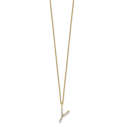 True Origin Lab Grown Diamond VS+ F+ Complete Alphabet Y Pendant Necklace