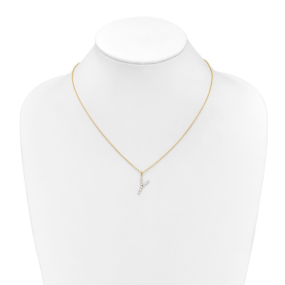 True Origin Lab Grown Diamond VS+ F+ Complete Alphabet Y Pendant Necklace