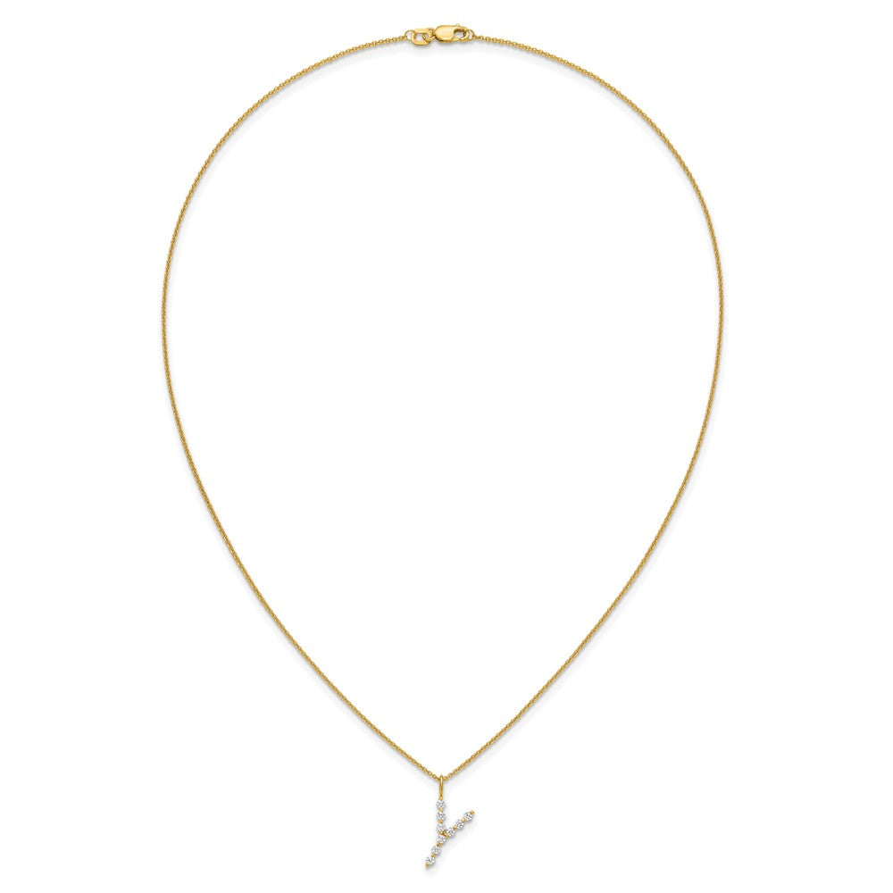 True Origin Lab Grown Diamond VS+ F+ Complete Alphabet Y Pendant Necklace