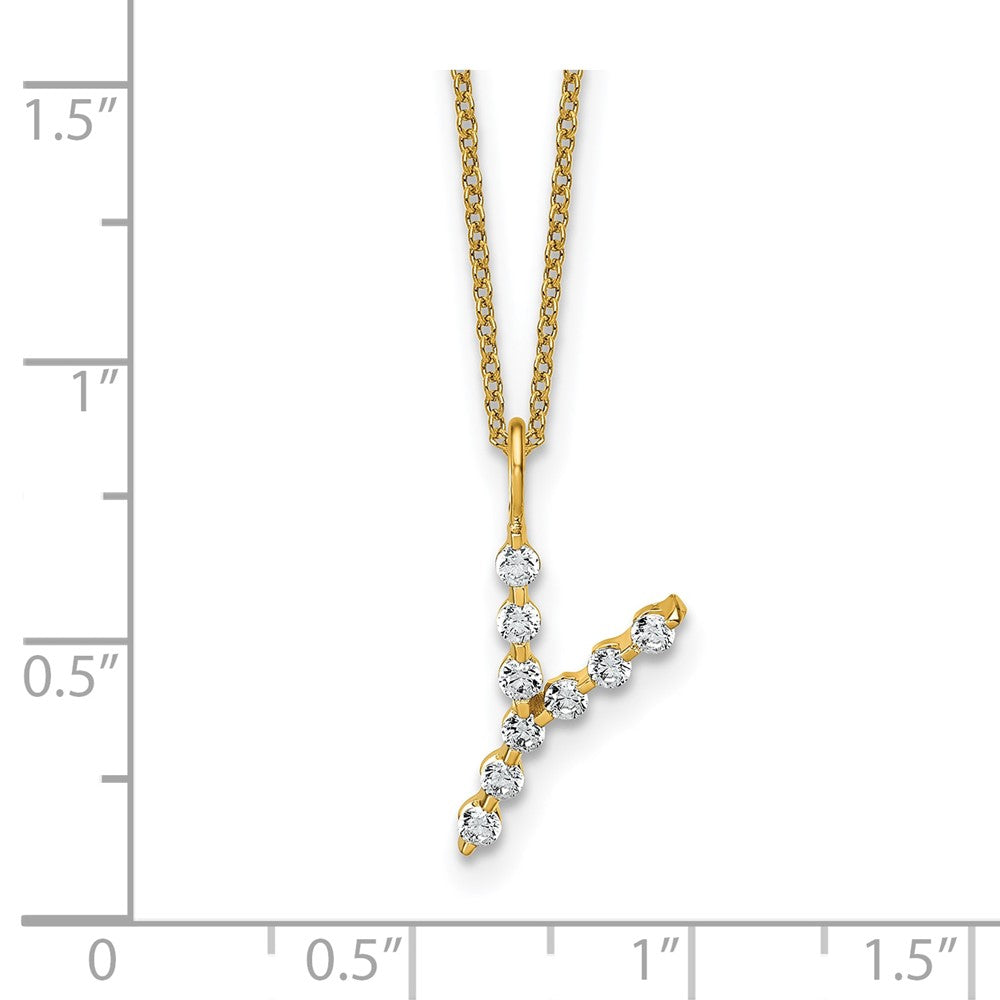 True Origin Lab Grown Diamond VS+ F+ Complete Alphabet Y Pendant Necklace