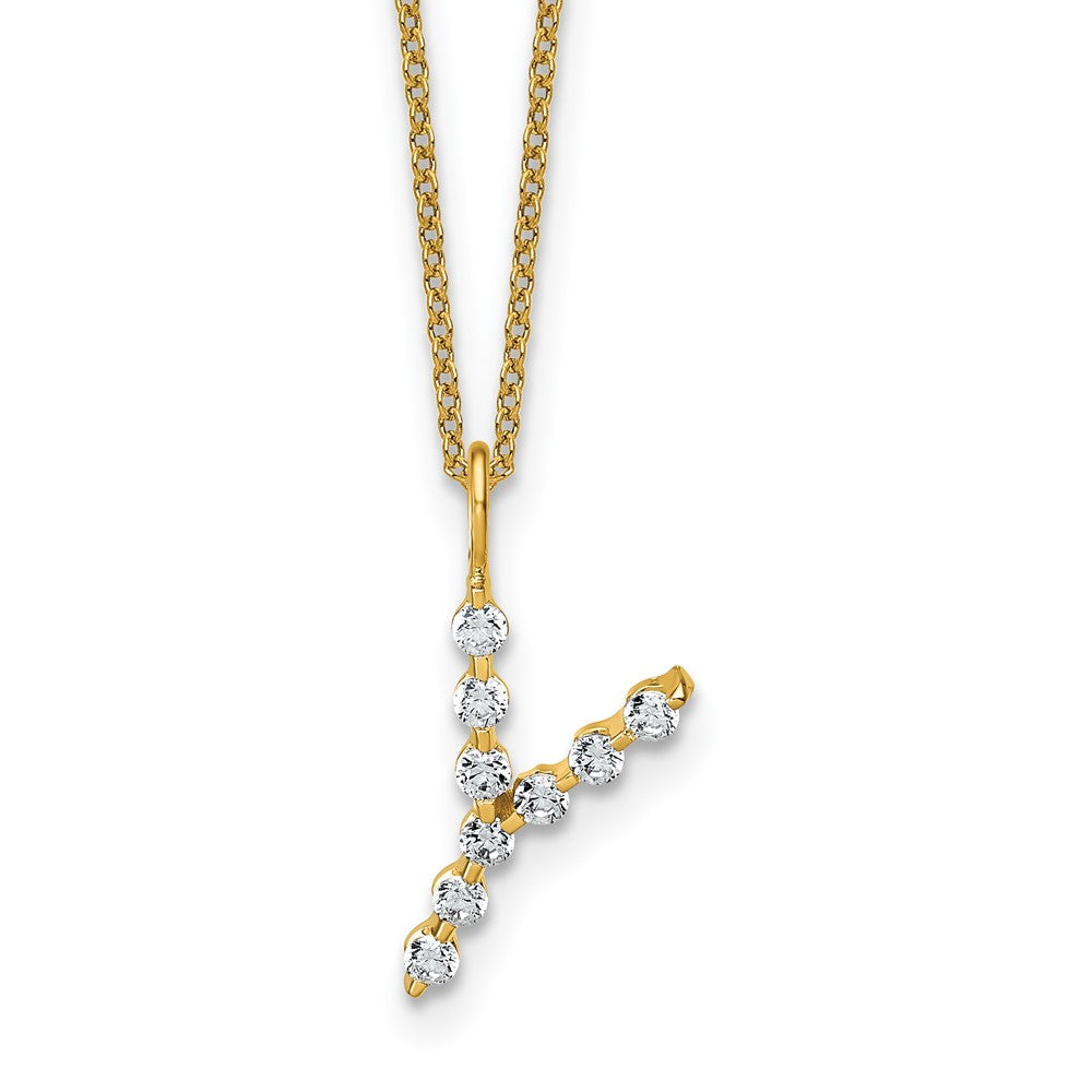 True Origin Lab Grown Diamond VS+ F+ Complete Alphabet Y Pendant Necklace
