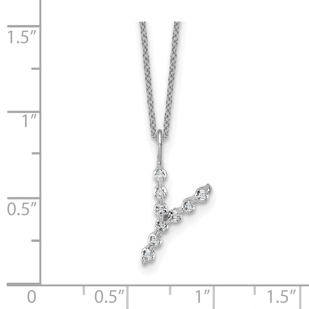 True Origin Lab Grown Diamond VS+ F+ Complete Alphabet Y Pendant Necklace