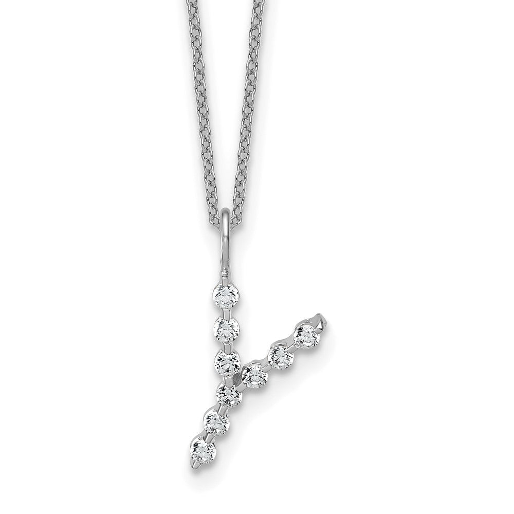 True Origin Lab Grown Diamond VS+ F+ Complete Alphabet Y Pendant Necklace