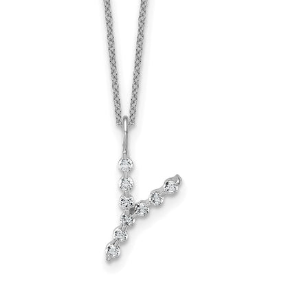 True Origin Lab Grown Diamond VS+ F+ Complete Alphabet Y Pendant Necklace