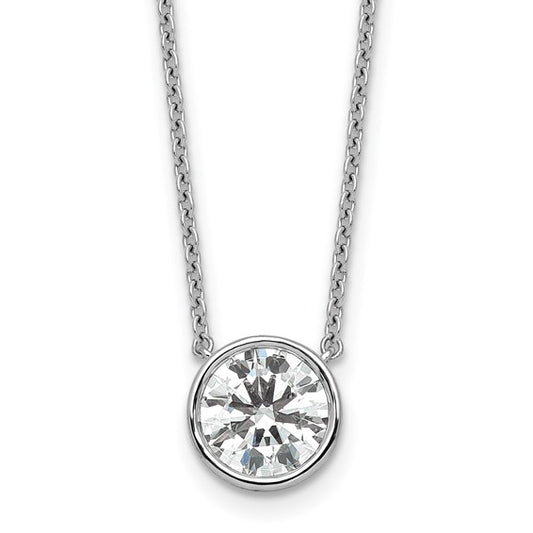 Lab Grown Round Brilliant Solitaire Diamond Necklace - 2.00 Carat