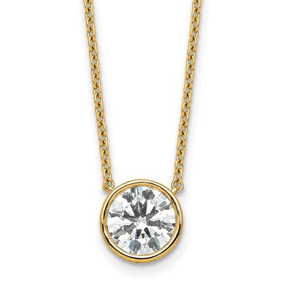 Lab Grown Round Brilliant Solitaire Diamond Necklace - 2.00 Carat