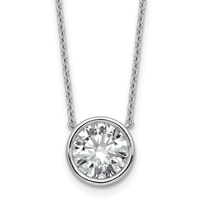 Lab Grown Round Brilliant Solitaire Diamond Necklace - 3.00 Carat