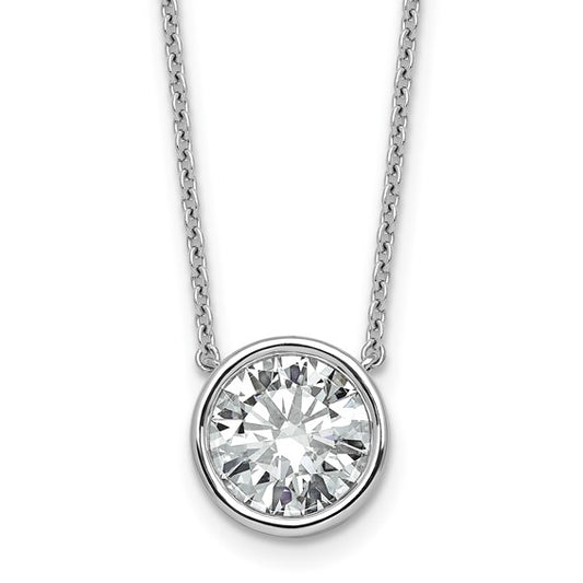 Lab Grown Round Brilliant Solitaire Diamond Necklace - 3.00 Carat