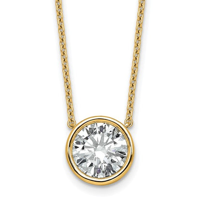 Lab Grown Round Brilliant Solitaire Diamond Necklace - 3.00 Carat