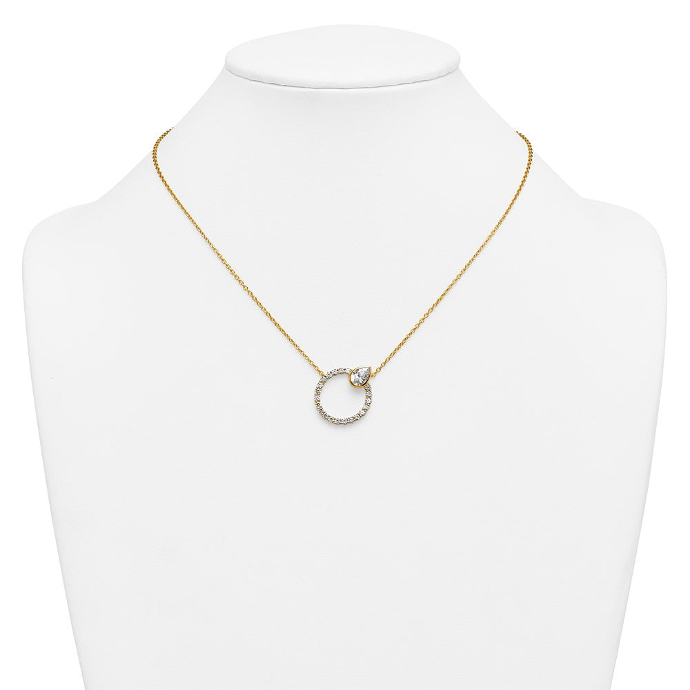 True Origin Lab Grown Diamond VS+ F+ Complete Pear Bezel-Set Eternity Necklace