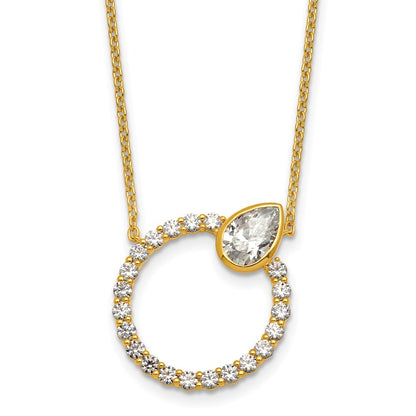 True Origin Lab Grown Diamond VS+ F+ Complete Pear Bezel-Set Eternity Necklace